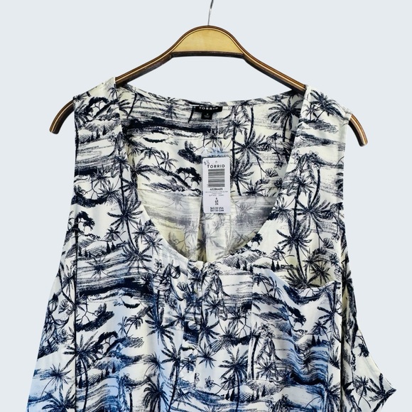Torrid Women’s Tank Top Tropical Palm Print Size 4X - Picture 3 of 15